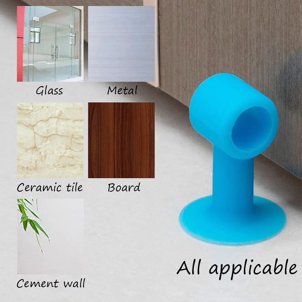Suction Cup Type Silicone Mute Crash Pad Soft Elastic Anti-Collision Door Handle Stopper Simple Multicolor Silent Doorknob Cover door stopper silicone door stopper door stopper bumpers