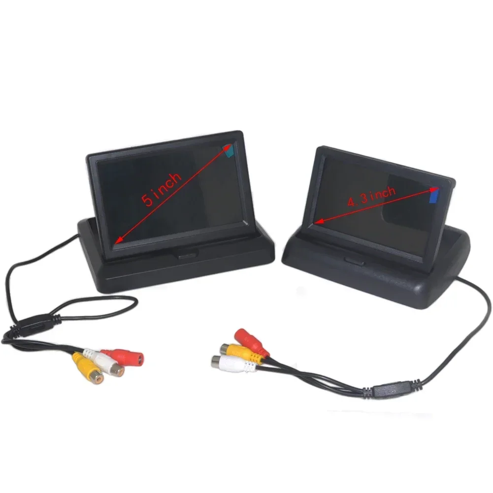 Display per auto CCD a colori da 5.0 "5 pollici pieghevole nuovo schermo digitale ingresso Video a 2 canali lettore DVD Monitor DC 12/24V - immagine 4