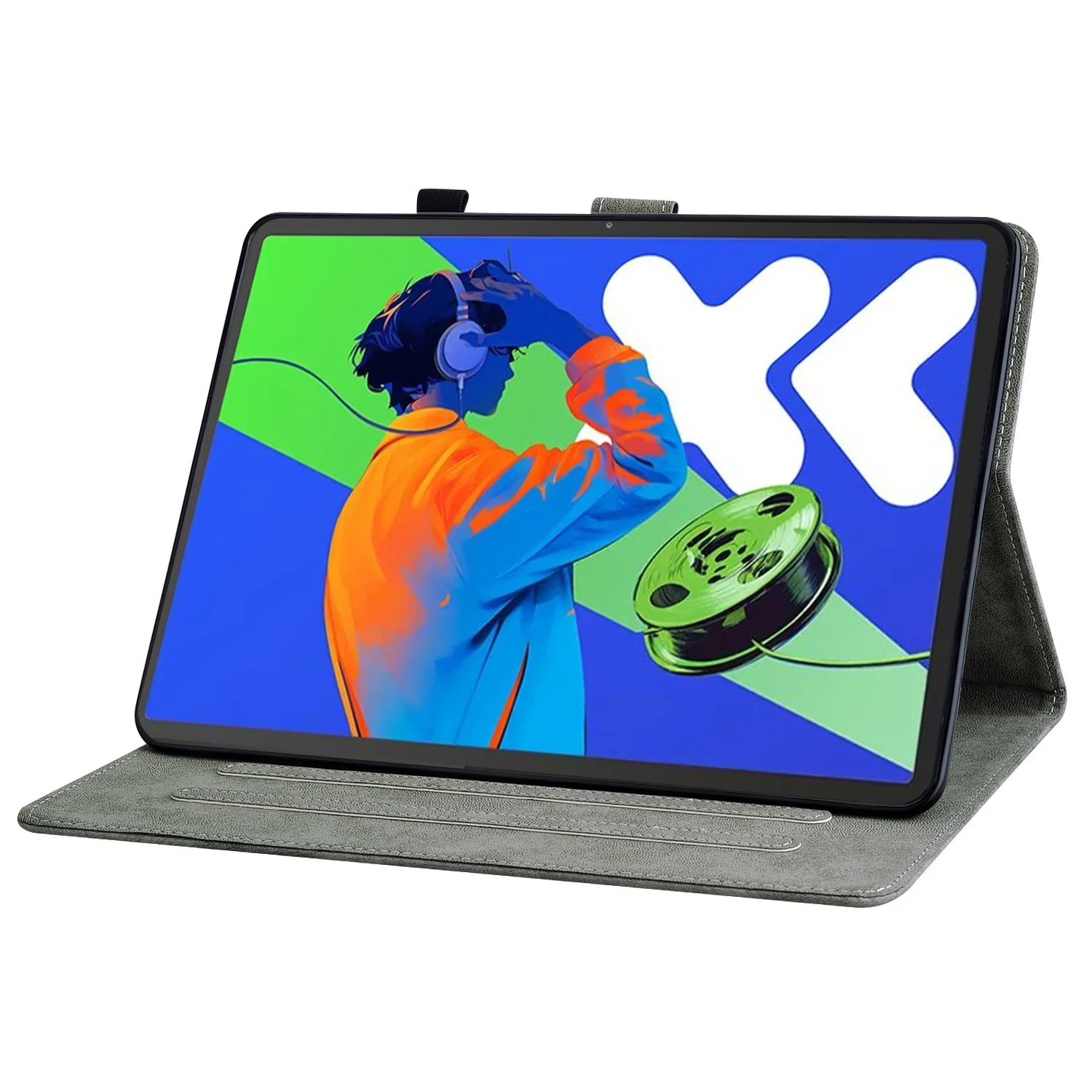Premium PU Leather Stand Cover with Soft TPU Back