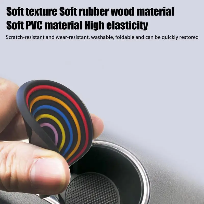 Non-Slip Car Coasters Rainbow Car Drink Coaster auto Cup Holder Insert Cupholder Coaster Water Bottle Holder Pad Car Accessories
