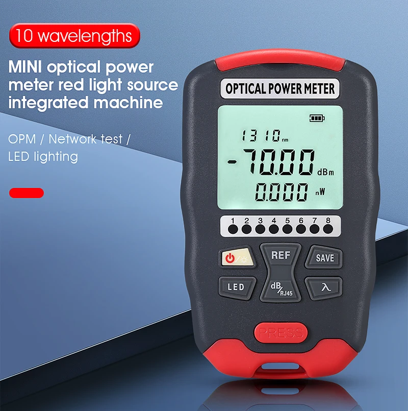 AUA-D7/D5/DC7/DC5 Handheld Mini Optical Power Meter OPM Optical fiber tester wit