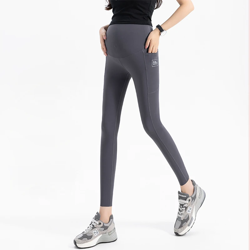 Pregnant Woman Adjustable Leggings Maternity Leggings Pregnancy Pants High Waist Clothes Fitness Tights Side pockets Yoga Pants