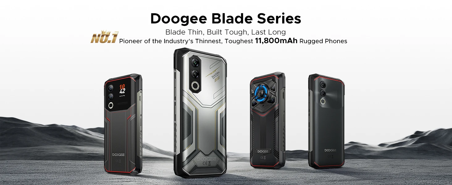 DOOGEE Blade20 Max Rugged Phone 36GB 1TB Gemini AI 6.6" 120Hz Display 11800mAh Battery Android 15 Helio G100 64MP NFC Smartphone