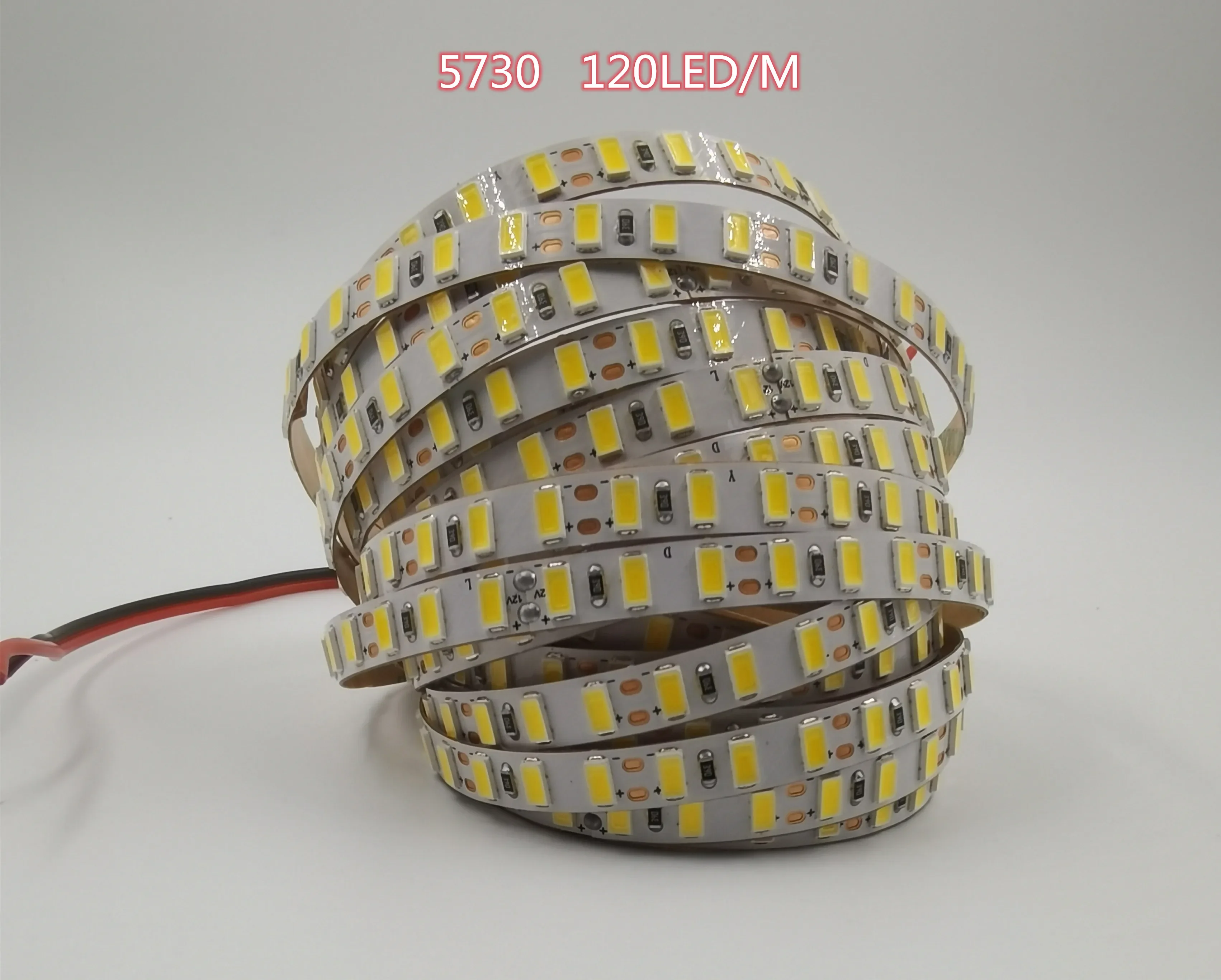 

120leds/m 5M led strip SMD 5730 Flexible led tape light SMD 5630 Not waterproof white /warm white 4000K NWDC12V