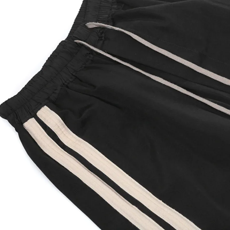 High Street Rick Shorts for Men Pants Women Clothes Y2k Owens Black Loose-fitting Webbing Five-quarter Length Ro Trousers