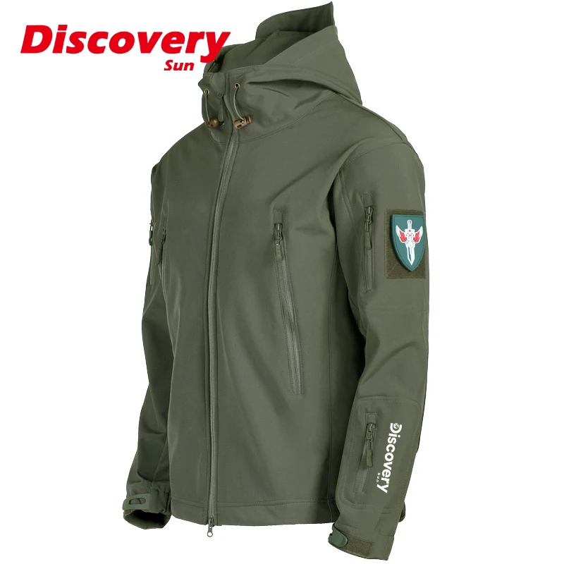 Discovery 디스커버리 썬 전술 방수 재킷, 낚시, 하이킹, 캠핑, 등산, 배틀 재킷, 남성용 후드 폭탄 재킷