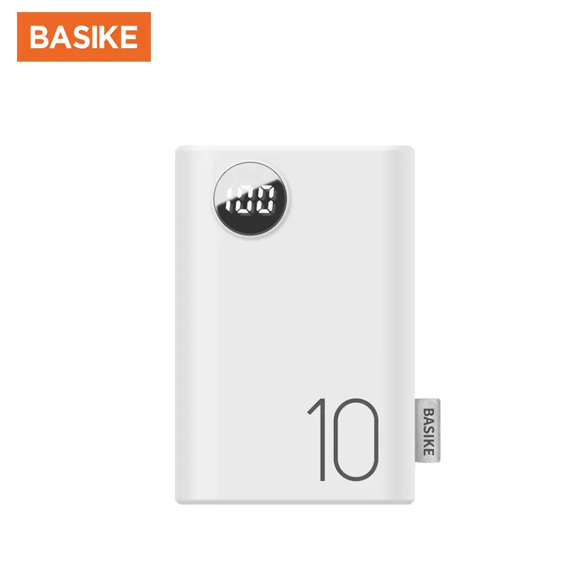 BASIKE Mini Power Bank Dual USB LED 10000 mAh Cell Phone Powerbank Portable Charger Fast Charging Android For iPhone Xiaomi powerbank for phone Power Bank