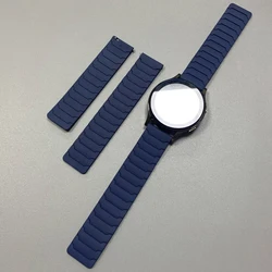 Magnetic Silicone Smartwatch Strap - 20/22mm, Universal Fit - 22mm width (Blue)