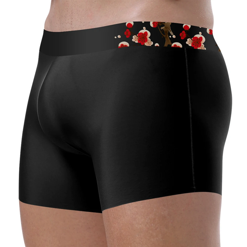 

Mens Ice Silk Boxers Breathable Smooth Trunks Elasticity Panties Anti-Chafing Support Soft Pouch Briefs Thin Solid Underwear