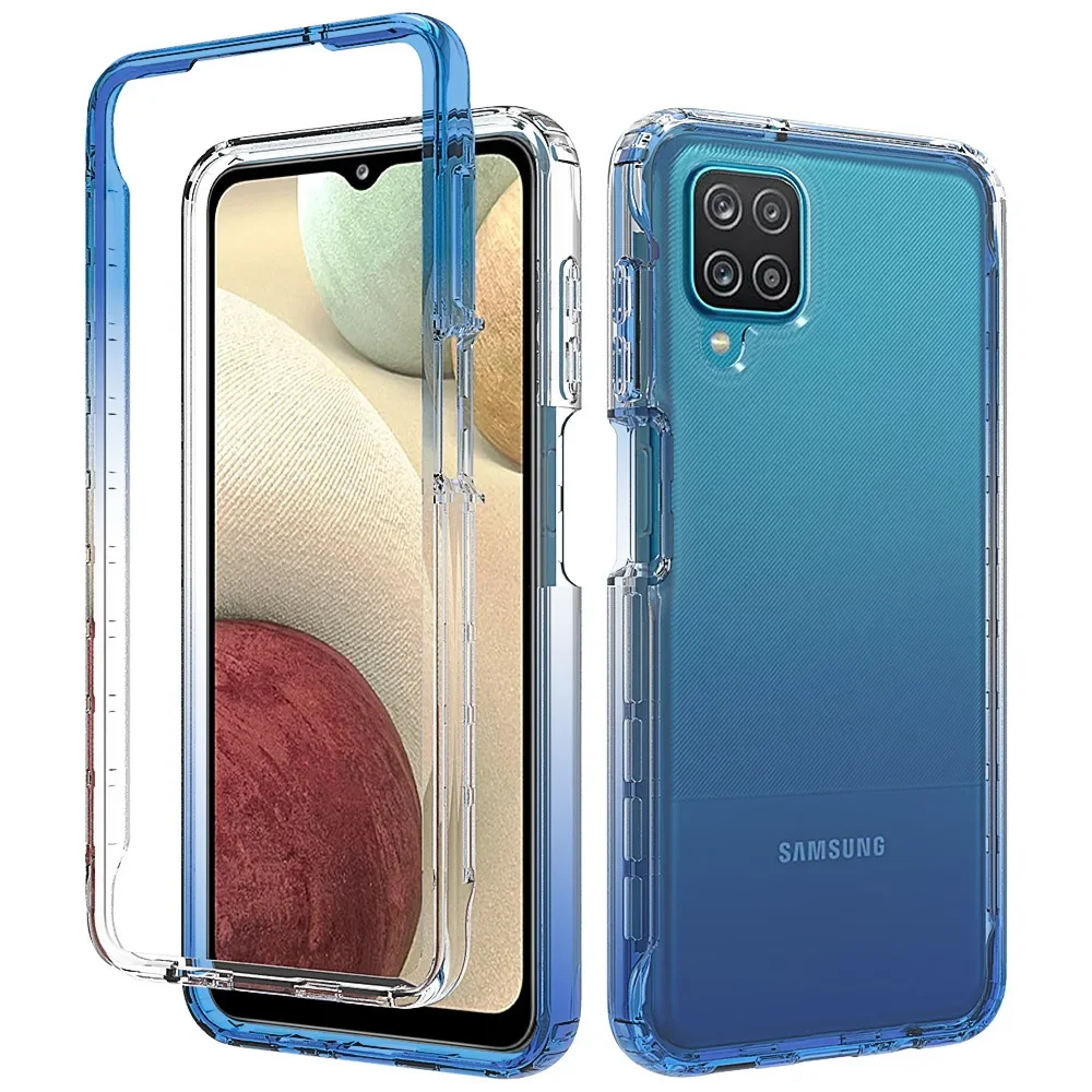 

Candy Color Transparent Case for Samsung Galaxy A12 / M12 Shockproof Protection Funda Capa Hybrid Shell Dual Layer Cover