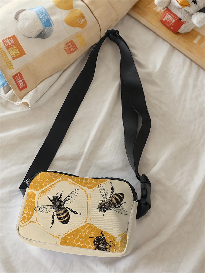 1pc,Bee Era fashion adjustable crossbody bag, neutral sports waist bag, suitable for running