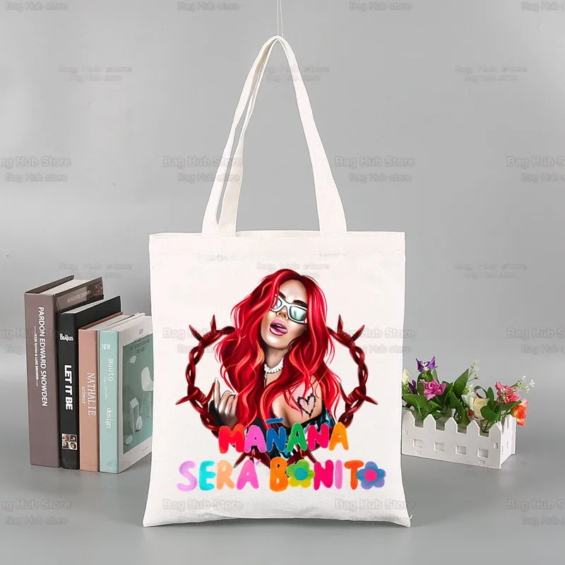 

Karol G Music Singer Shopper Bags Shopping Bag Canvas Bag Large College Handbag Bichota Manana Sera Bonito Tote Bag Shoulder Bag