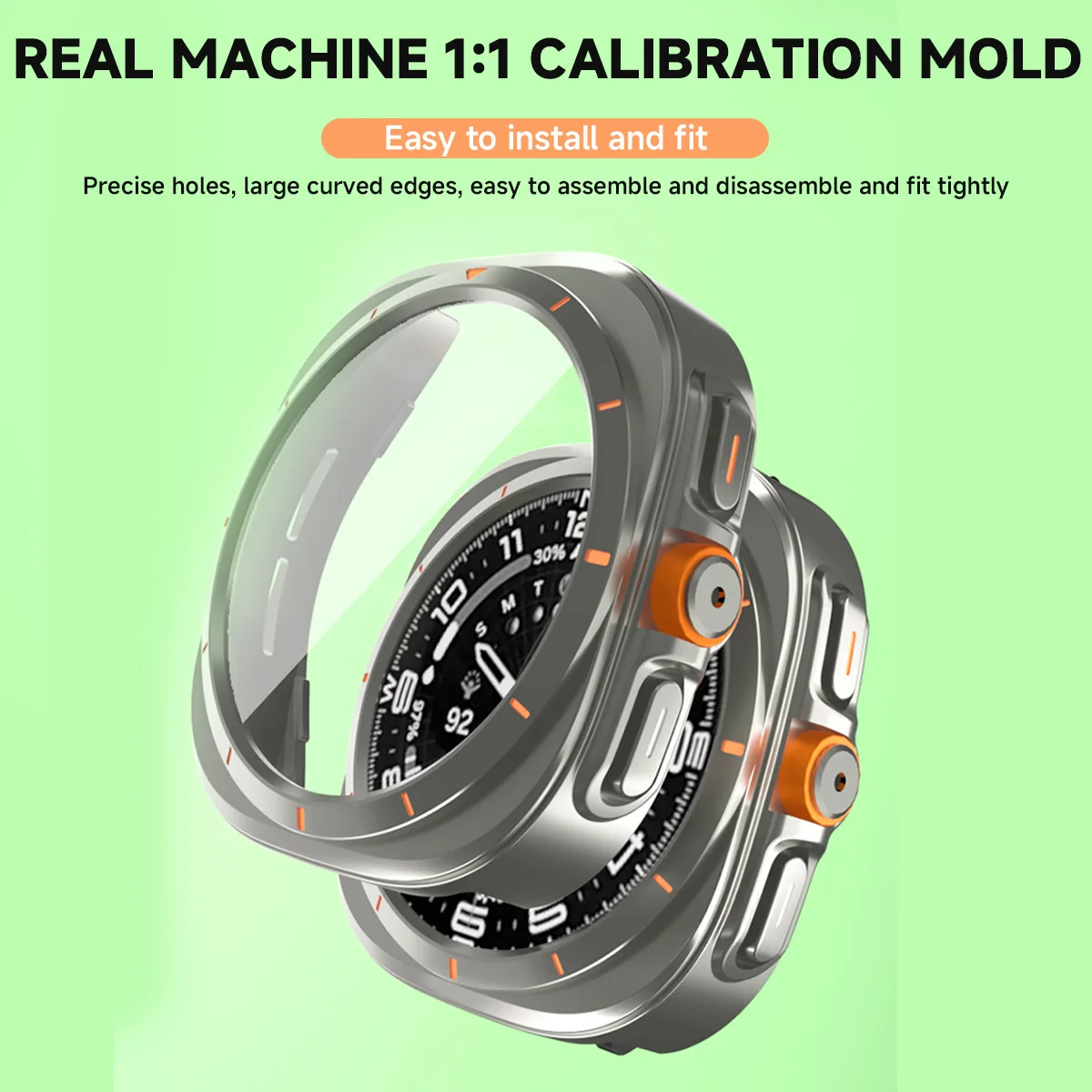 Ultra Case with Tempered Glass Screen Protector for Galaxy Watch Ultra 47mm