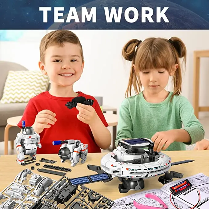 6 in 1 Science Experiment Solar Robot Toy DIY Building Powered Learning Tool Kit for Kids