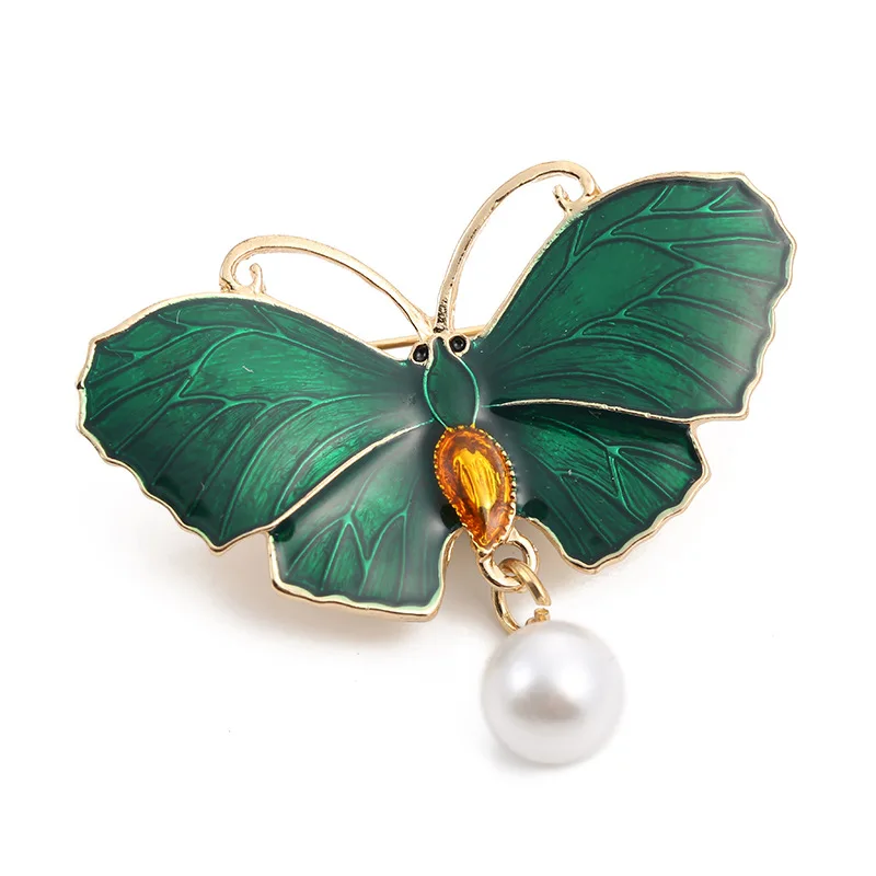 Women's Crystal Animal Brooches Set - Elegant Rhinestone Fox & Butterfly Statement Pins, Gold Tone Alloy & Shell