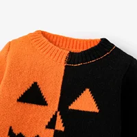 PatPat Baby Boy/Girl Childlike Halloween  Pattern Sweater Soft and Comfortable  Perfect for Outings and Daily Wear 2