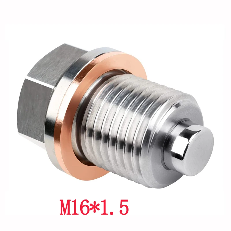 M14 x 1.5 M12 M16 M18 M20 M24 Magnetic stainless steel Oil Drain Plug Sump Drain Nut Bolt with 1 Copper Gasket oil drain plug gasket,oil drain plug seal washer
