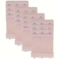 Extension de sangle de soutien-gorge 4 pièces à 3 crochets ; Clip de sangle de soutien-gorge confortable et réglable ; Accessoire de lingerie pour femme 4