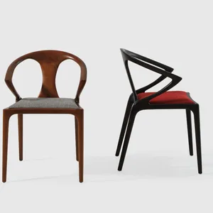 Деревянные кухонные обеденные стулья, индивидуальное кресло, черное кресло, роскошная мебель для кафе AB50CY