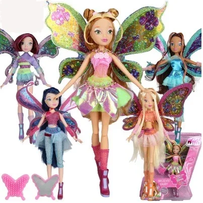 Believix Fairy&Lovix Fairy Rainbow Colorful Girl Doll Action Figures Fairy Bloom Dolls with Classic Toys for Girl Gift