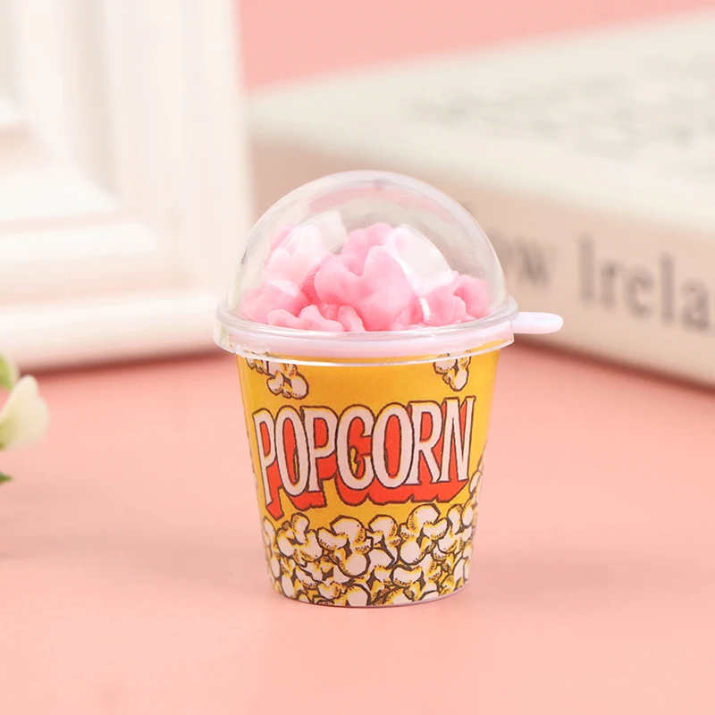 Miniature Popcorn Bucket - Dollhouse Pretend Snack Prop & Decoration