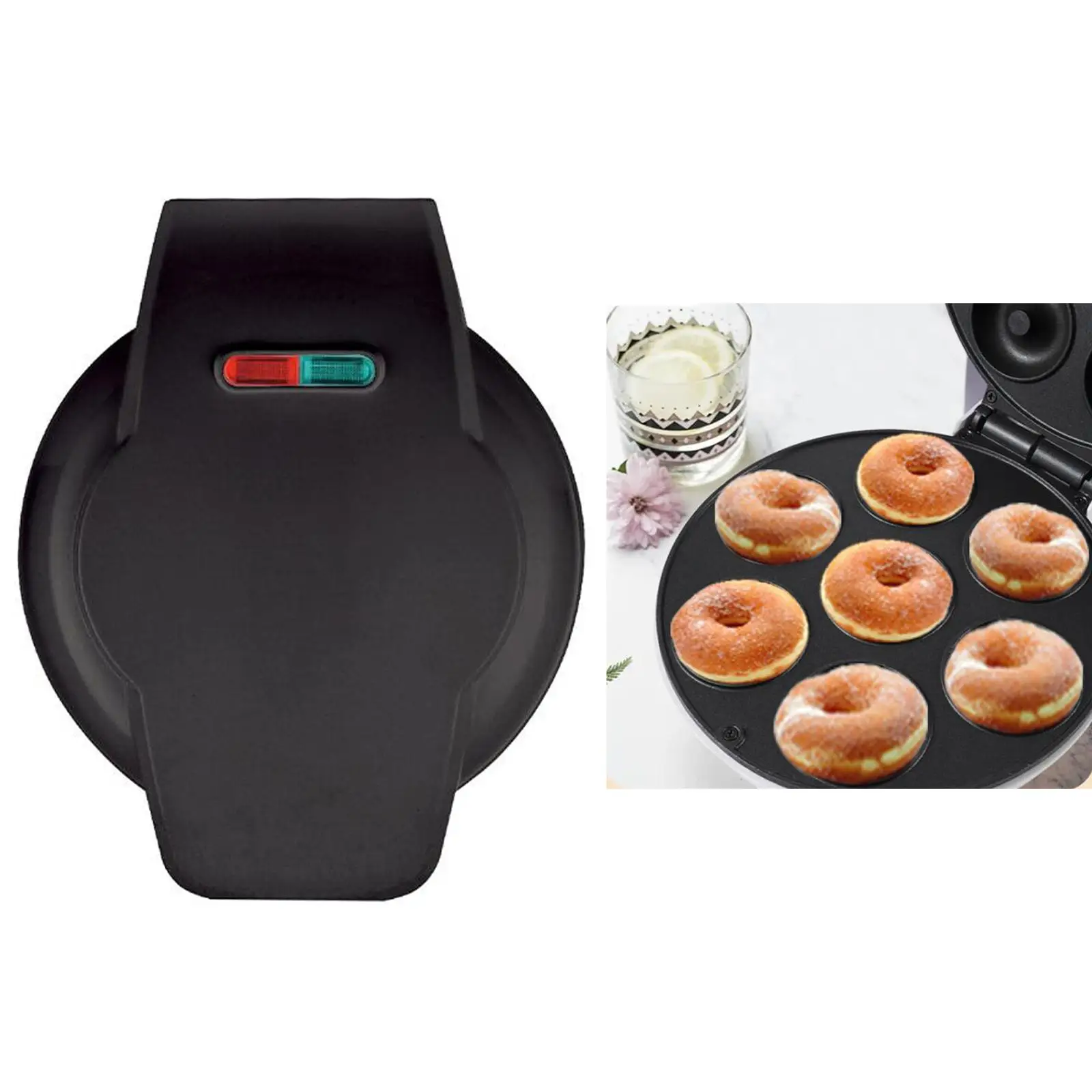 Donut Maker Machine Desserts Easy to Clean Breakfast Nonstick Surface with Reminder Light Appliance for Coffee Shop Home