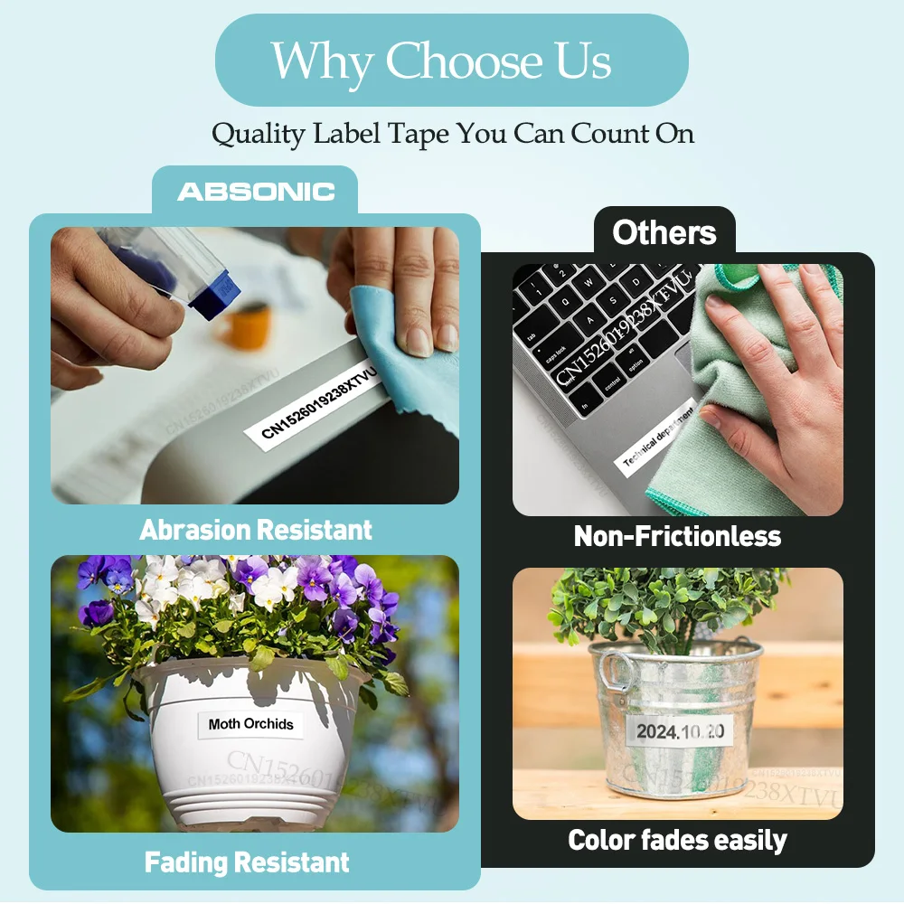 3x Schriftband F&uuml;r Dymo D1 45013 43613 40913 45803 53713 24mm