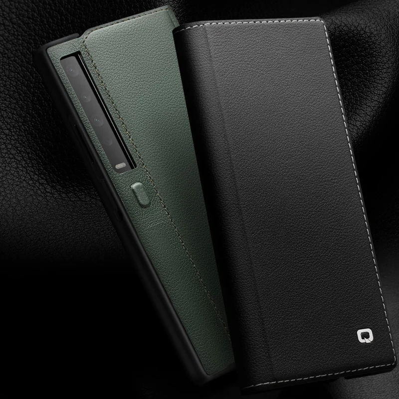 

Чехлы Qialino для Huawei Mate Xs из натуральной кожи деловой Роскошный складной чехол с откидной крышкой для экрана Защитный чехол из крокодиловой кожи для Mate Xs