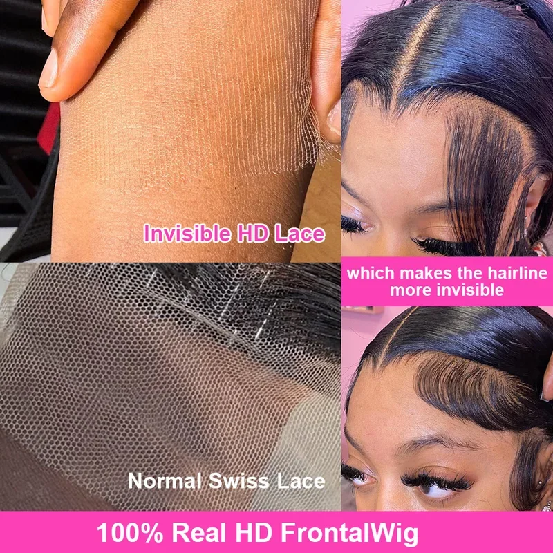 13x6 Lace Front Wigs Human Hair Pre Plucked 250 Density 42 Inch Body Wave Lace Front Wigs HD Lace Frontal Wigs for Women