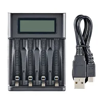 LCD Display AA  / AAA Battery USB Charger 4 Slots For NI-MH /NI-CD AA  AAA 1.2V Rechargeable Battery Indicator Battery Charger 6