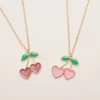 1 Pc Strawberry Fruit Pendant Necklace For Women Cut Adjustable Heart Pendant Necklace Fashion Jewelry Accessories Gift 5