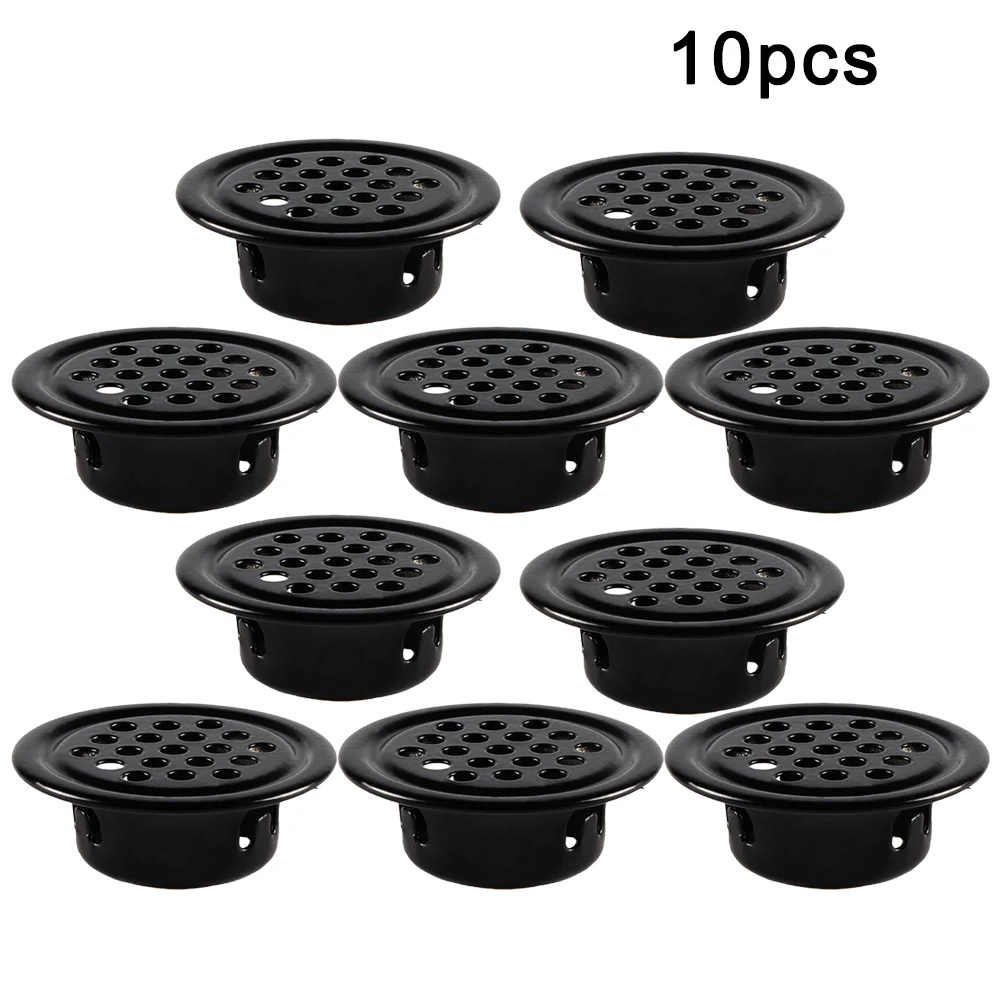 

10 Metal Round Cabinet Air Duct Vent 19mm-53mm Steel Louver Mesh Hole Plug Decoration Cover Wardrobe Grille Ventilation System