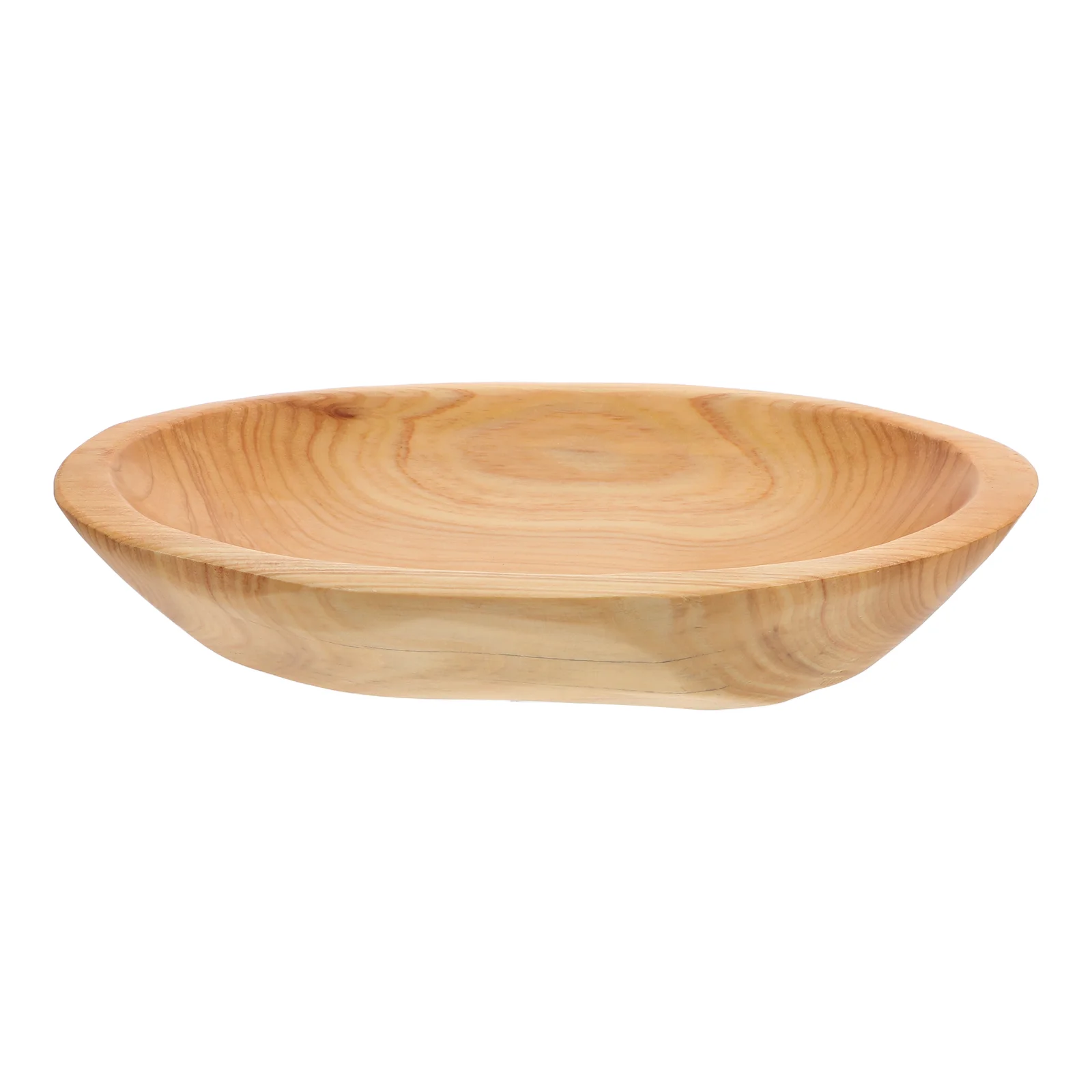 2pcs Solid Wood Fruit Tray Retro Wood Snack Plate Food Serving Tray Oval Decorative Dish Kitchen Tableware Dining Bar Utensil