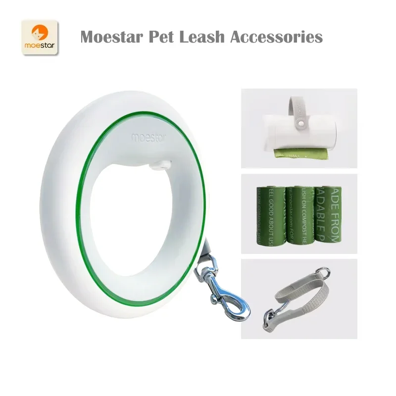 Improved Pet Leash Accessory with Poop Bag Dispenser and Dual Extension Belt