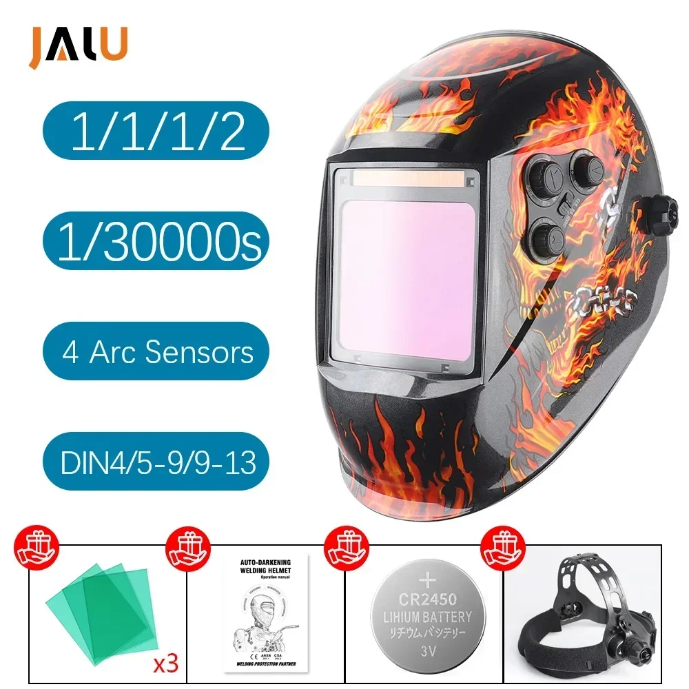 100*97mm Welder Mask Large View Auto Darkening Welding Helmet True Color DIN4/5-9/9-13 1/1/1/2 Upgrade Helms for Grinder Cutting