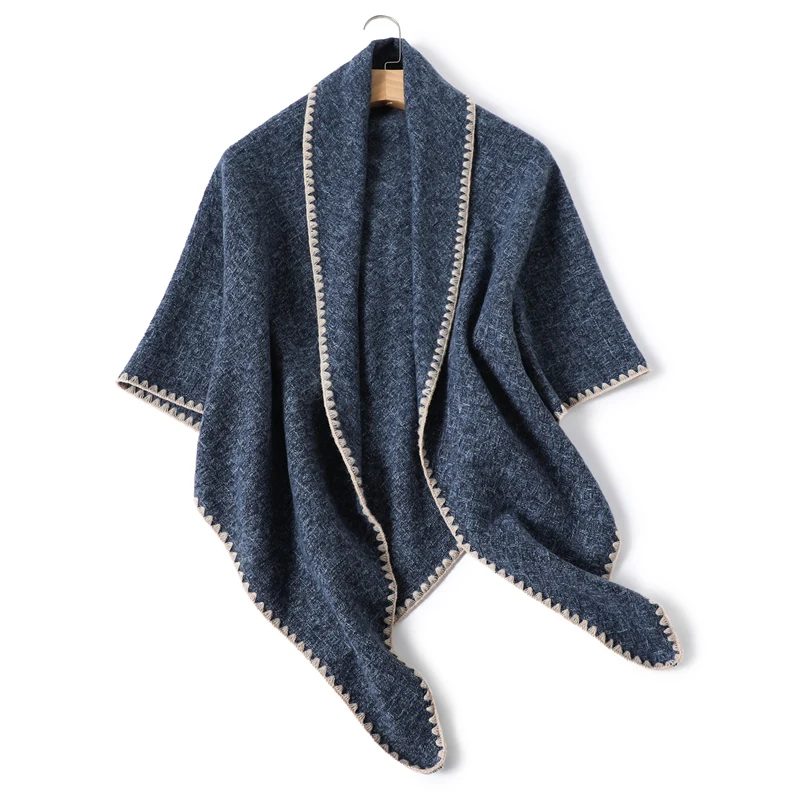 

2023 Fashion Winter Thick Pashmina Solid Color Blanket Cashmere Scarf for Women Decor Warm Shawl Wrap Neckerchief Poncho Stoles