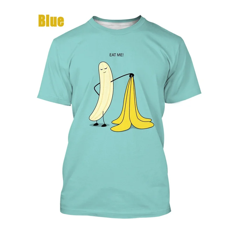 

New Summer 3D Fruit Banana Printed T Shirt Children Fashion Streetwear Funny Short Sleeves Y2k Tee Shirts Cute Clothing T-shirts