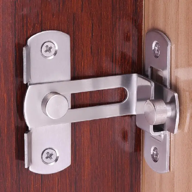 90 Degree Door Buckle Stainless Steel Lock Sliding Door Right Angle Buckle And Window Bathroom Bending Latch