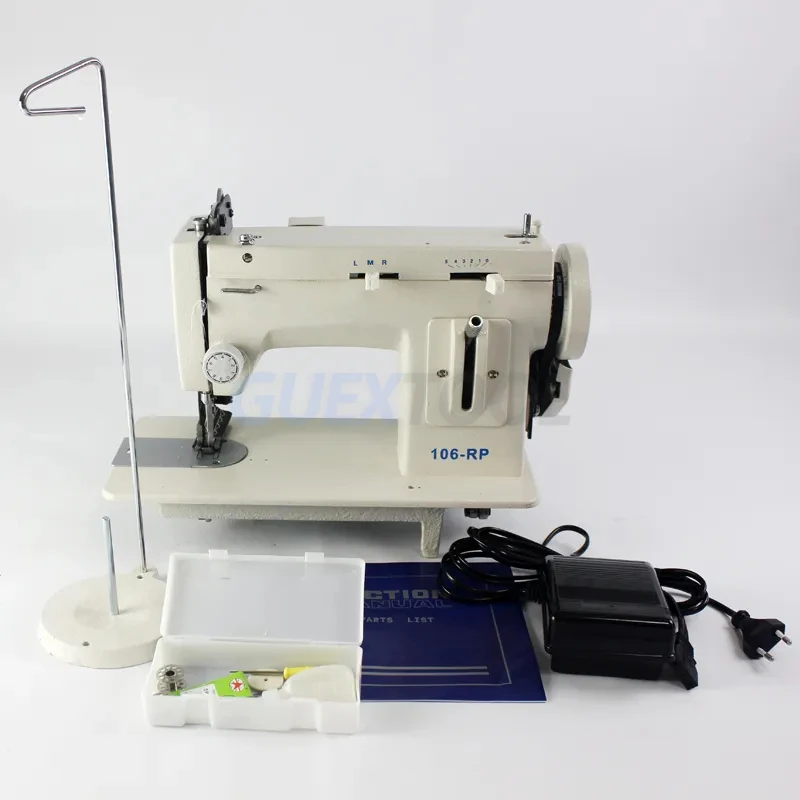 Portable Walking Foot Zigzag Stitch 9'' Arm Leather And Heavy-Duty Sewing Machine 106-RPL Thick material sewing machine leather 6