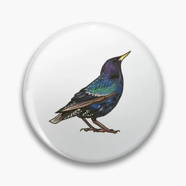 

European Starling Soft Button Pin Jewelry Brooch Creative Lapel Pin Collar Gift Funny Metal Cartoon Hat Cute Clothes Women