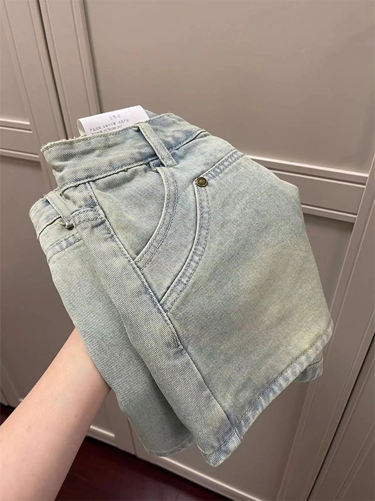 

Модная Синяя Женская джинсовая юбка в стиле Харадзюку Y2k, винтажная джинсовая короткая трапециевидная мини-юбка в Корейском стиле, летняя одежда для девочек 90-х, 2023