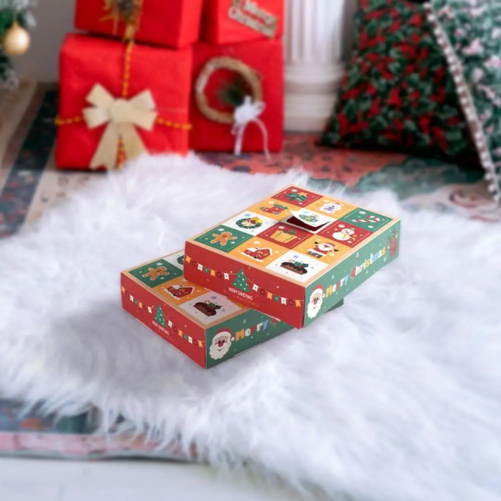 

Empty Gift Box Exciting 12-grid Christmas Advent Calendar Surprise Boxes for Kids Diy Finger Poke Fun New Year Festival Gift
