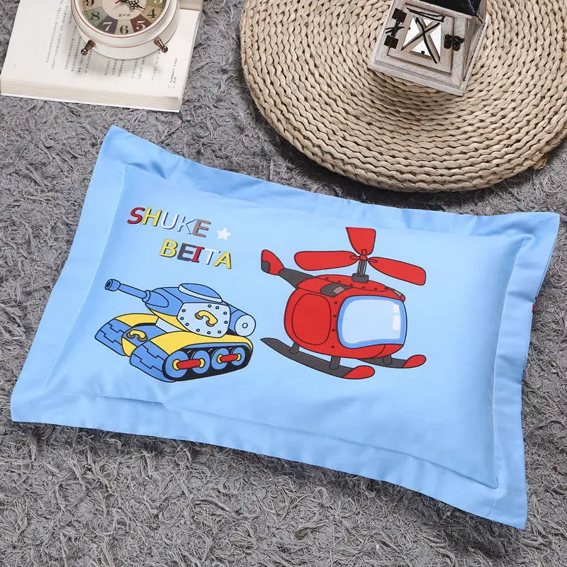 Baby Pillow Cartoon Children Pillows Feather Cotton Core+Pillowcase Infant Girls Boys 0-12 Years Old Toddler Breathable Soft 5