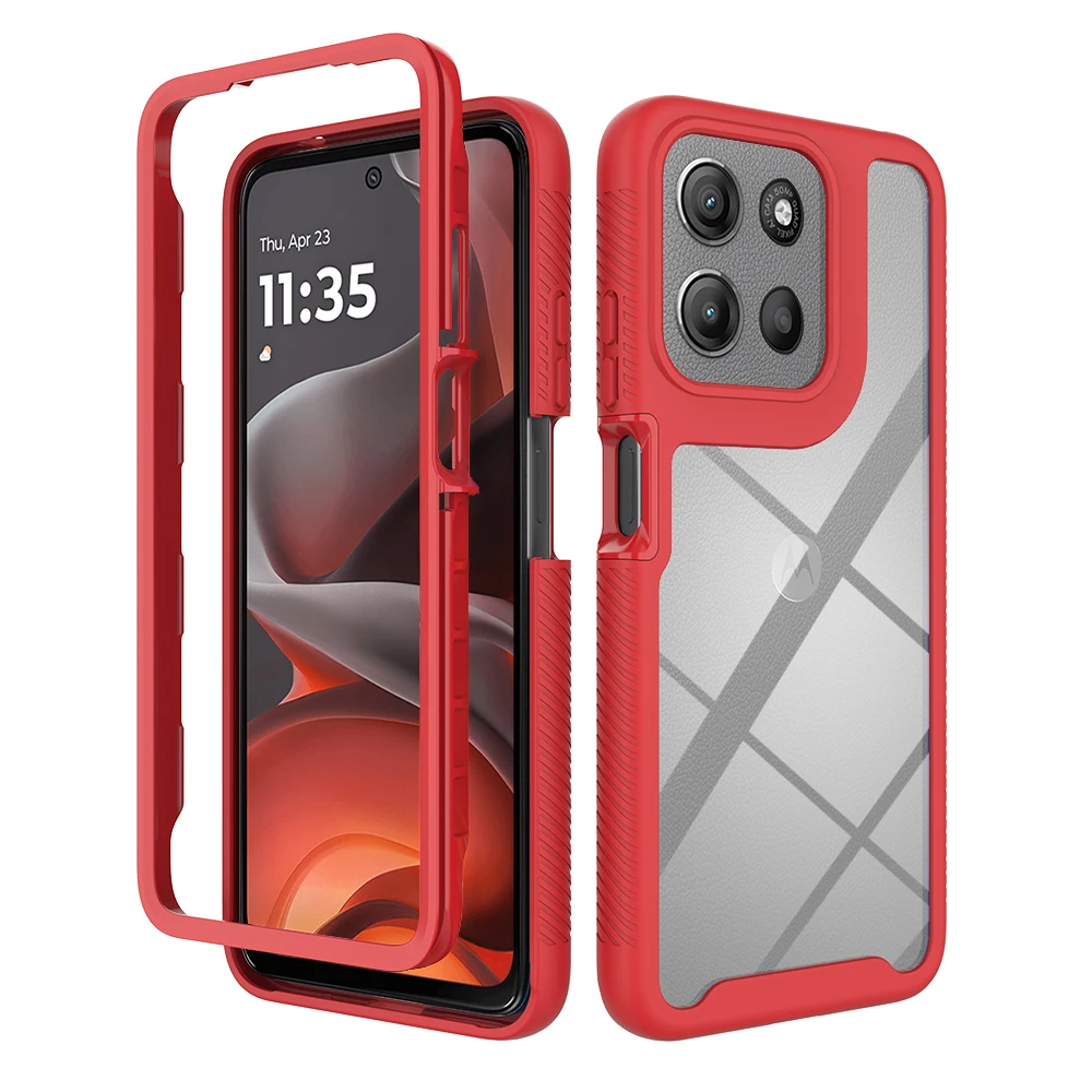 Luxury Dual-Function Armor Shockproof Case with Matte Transparent Finish