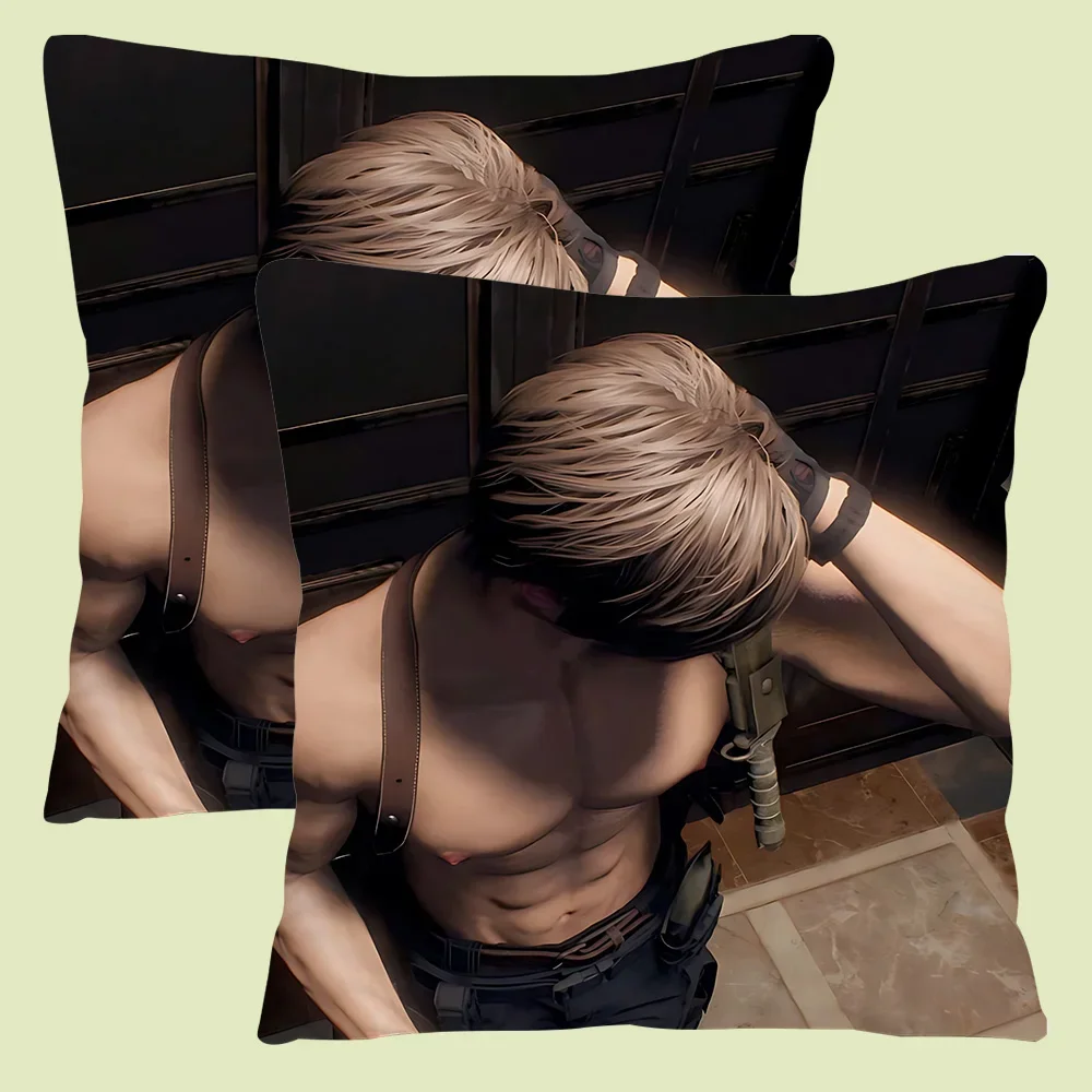 Pillow Covers Cartoon Leon Kennedy Sofa Decorative Home Double-sided Printing Short Plush Cute Cushion Cover