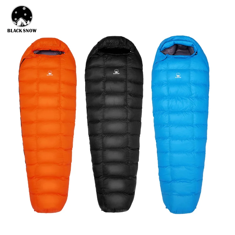 

2022 New Black Snow New High Quality Goose Down Sleeping Bags Outdoor Camping Hiking Keeping Warm Adult Down Sleeping Bag