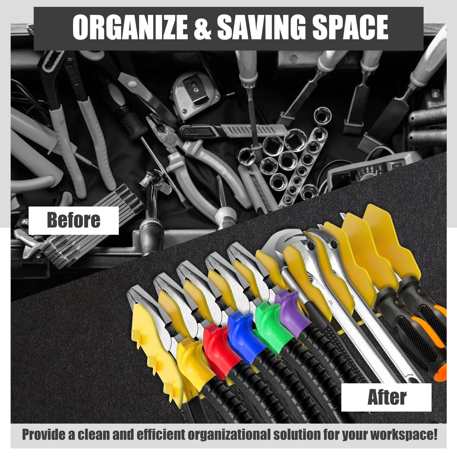 Tool Storage Rack Plier Organizer Rack Nonslip Rubber Base 10 Slots Plier Rack Space Saving Storage Plastic Cutters for Tool Box Drawer