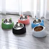 Cat Dog Bowl 15 Degrees Raised Stainless Steel Non Slip Puppy Base Cat Food Drinking Water Feeder Tilt Safeguard Neck Pet Bowl 3