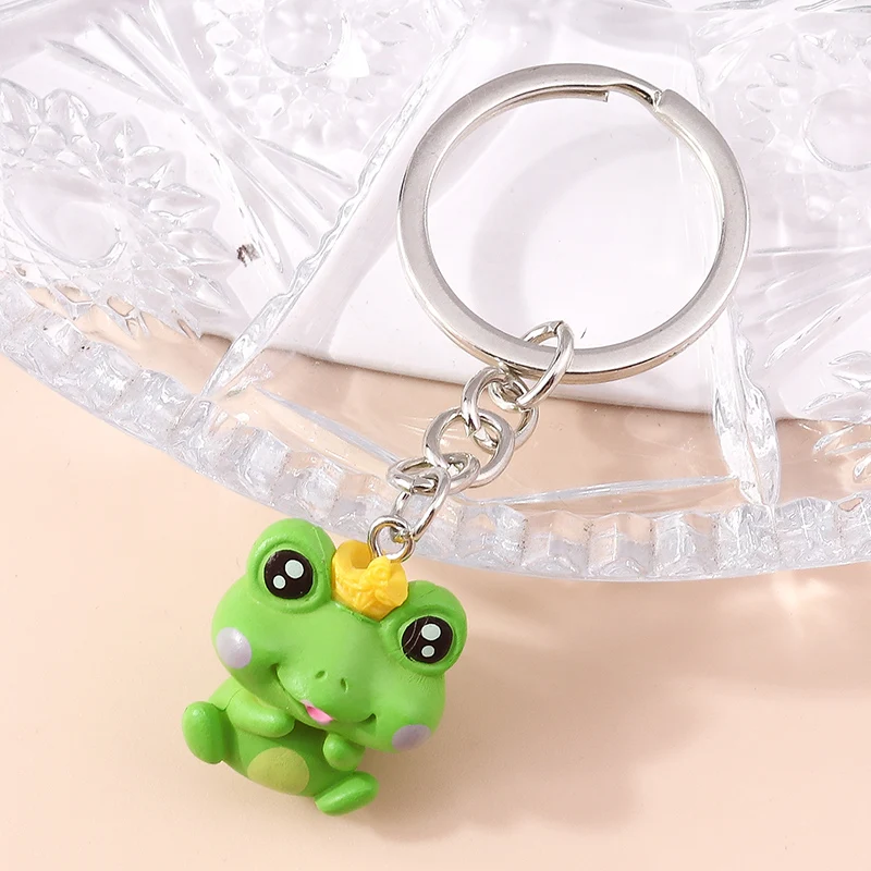 2d Frog Moon Keychain Animal Acrylic Key Chain Ring Purse - Temu