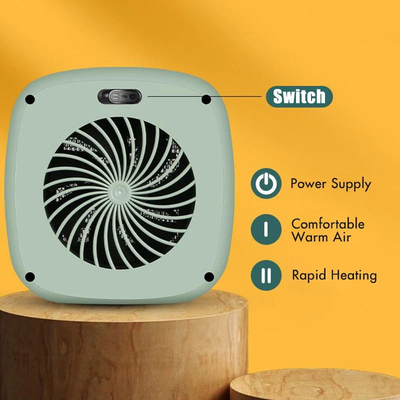 Space Heaters Energy-Saving Overheating Protection Decorative Square Cute Portable  Space Heater for Home